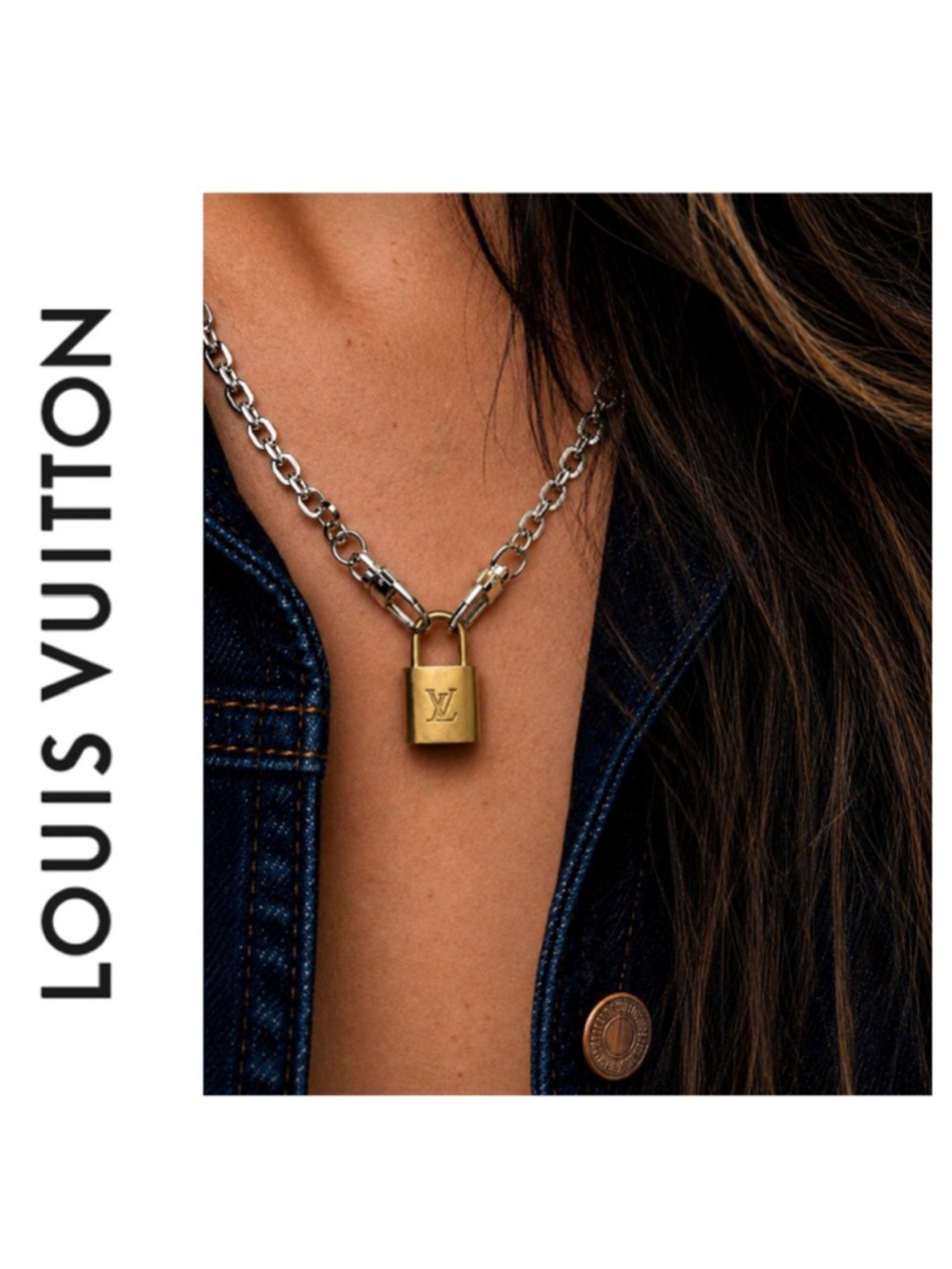 Authentic Louis Vuitton LV Lock And Key/ Four Chains #322